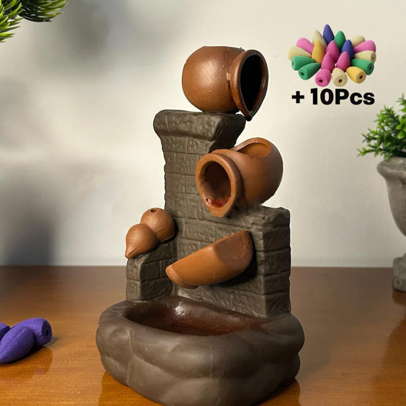 Handmade Fragrant Waterfall Incense Burner Ornament