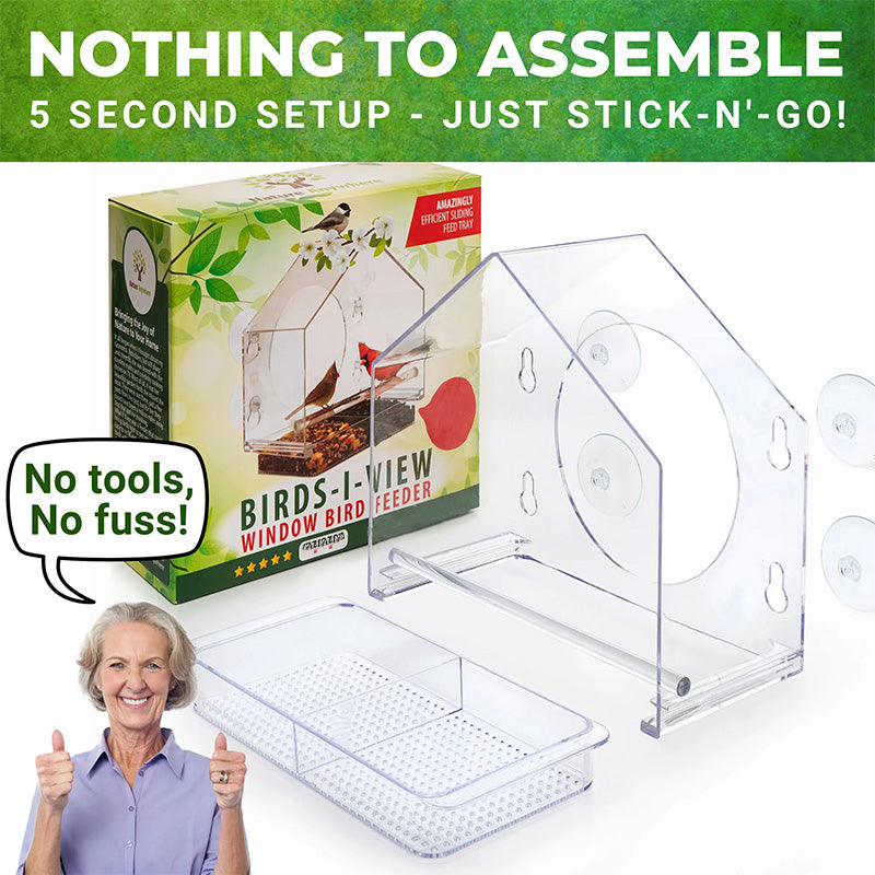 No-drill suction cup bird feeder