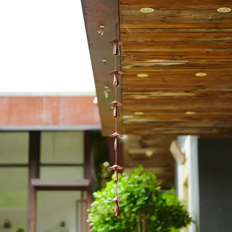 Retro iron mushroom rain chain