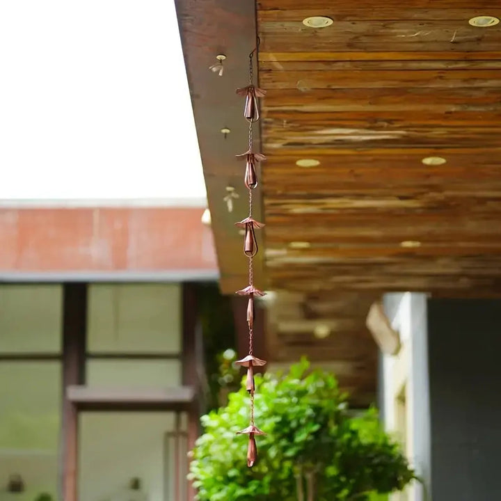 Retro iron mushroom rain chain