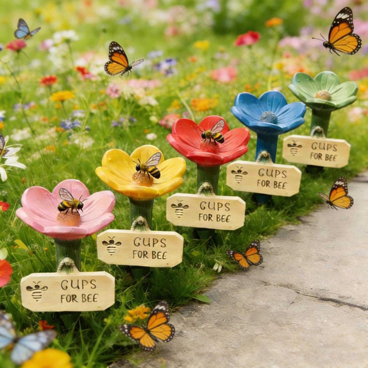 Flower-shaped resin water station