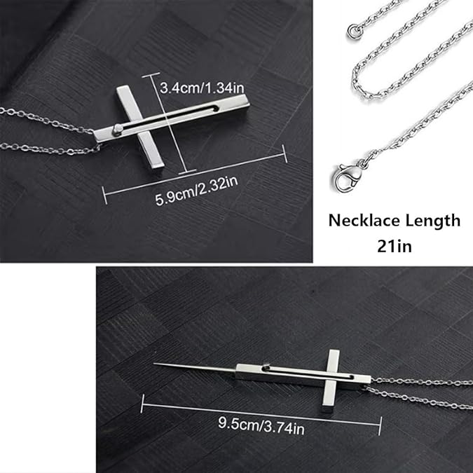 Creative retractable cross necklace