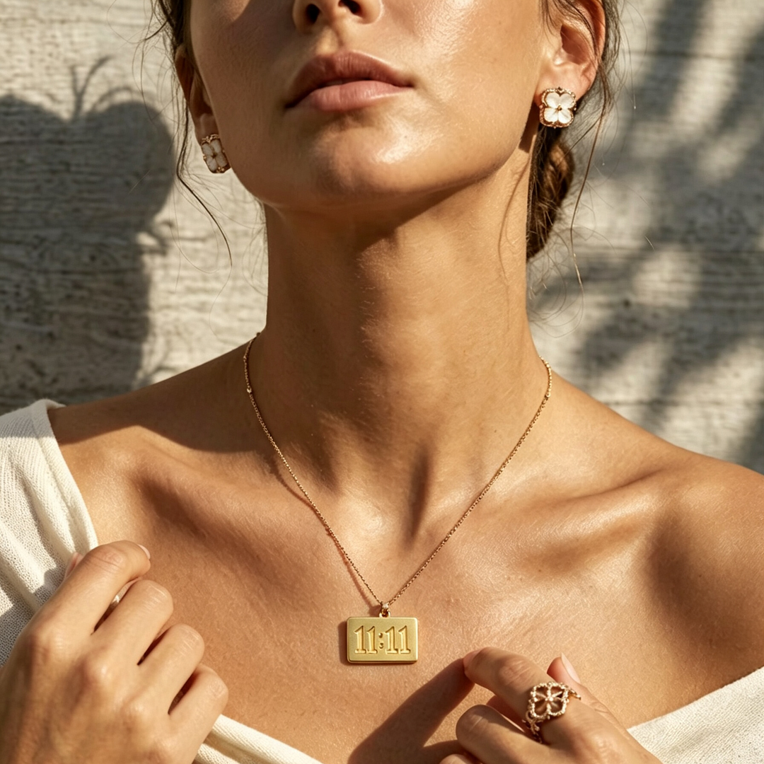 11:11 Tag Pendant Necklace