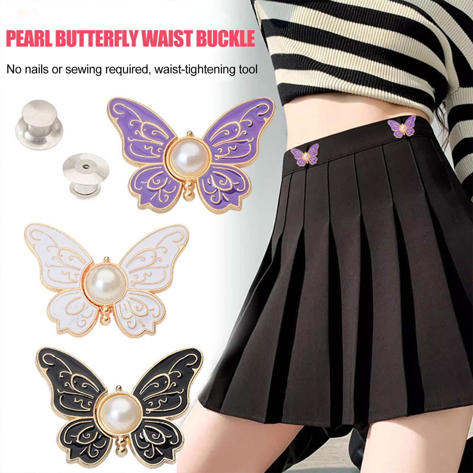Pearl butterfly waist buckle（6-pack）