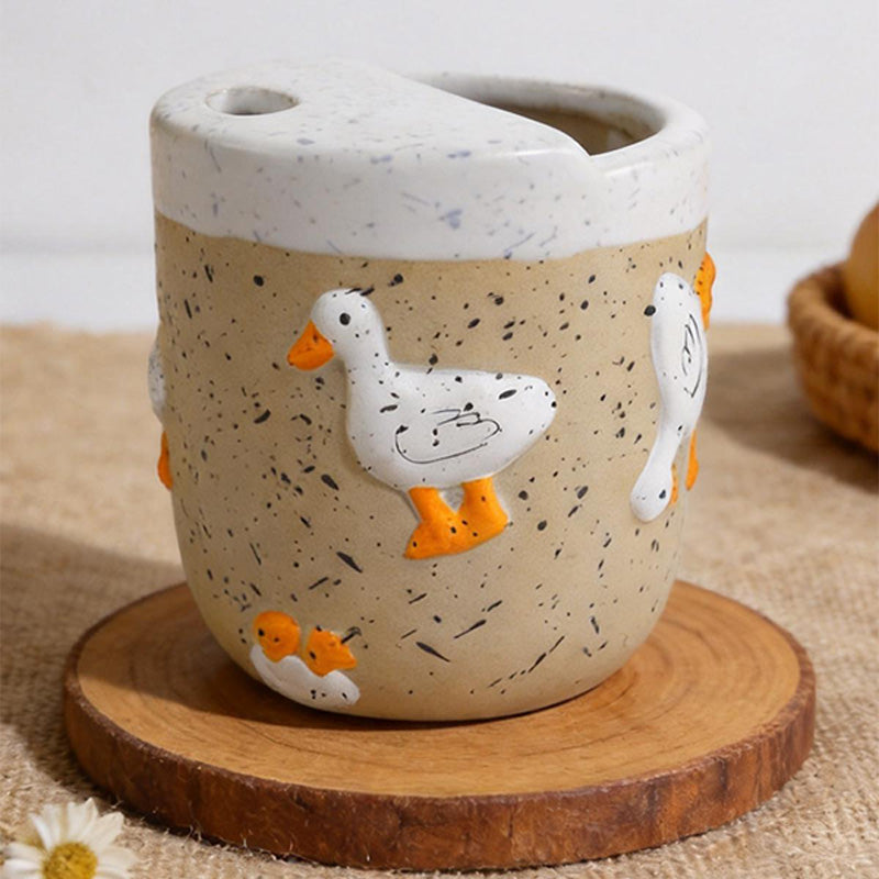 Handmade cute duck ceramic mug
