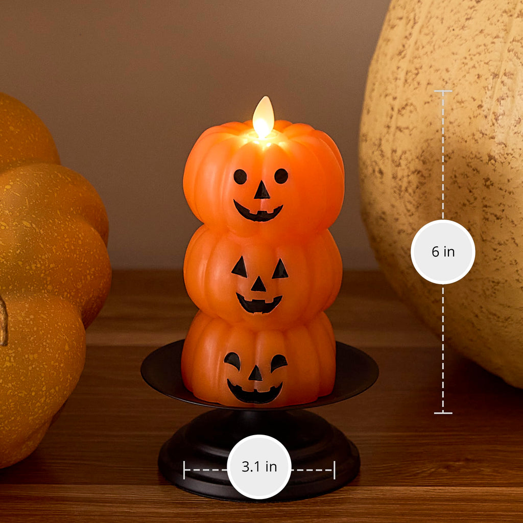 Flameless LED pumpkin candle light