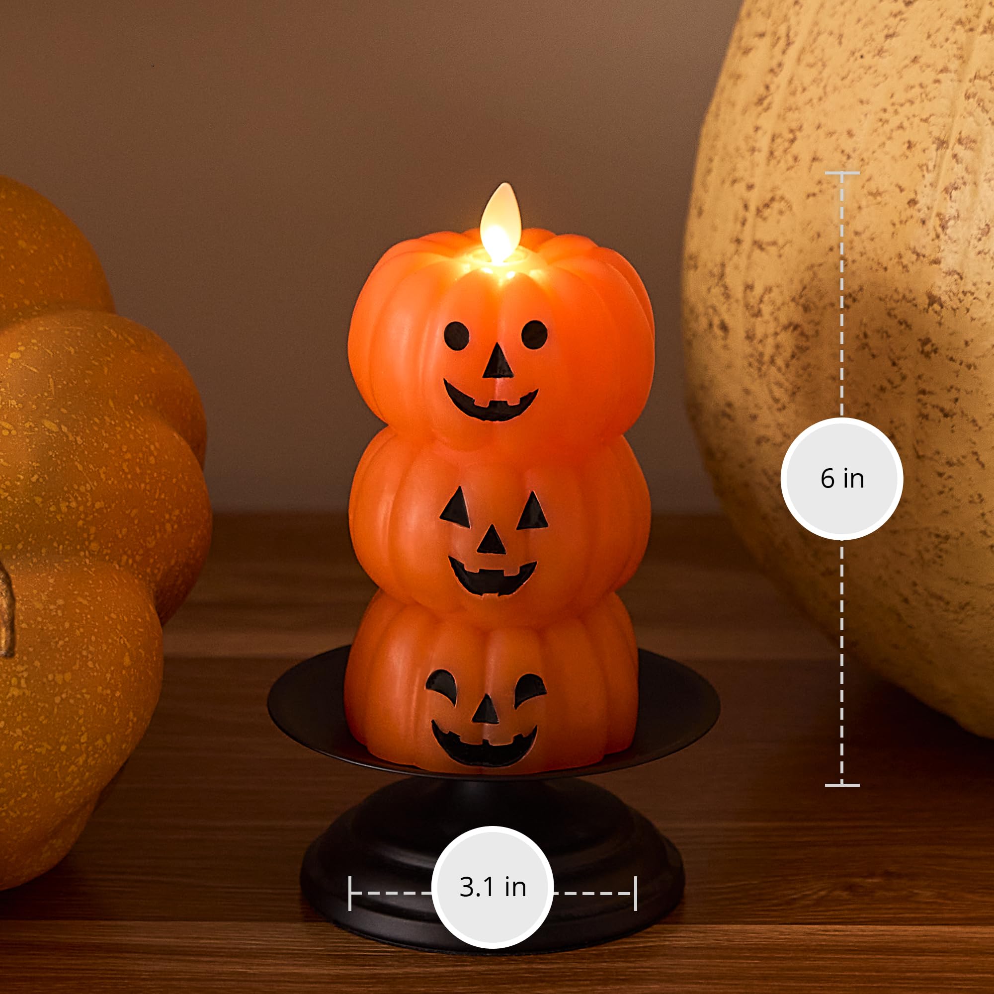 Flameless LED pumpkin candle light