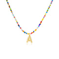 26-letter colorful beaded clavicle chain