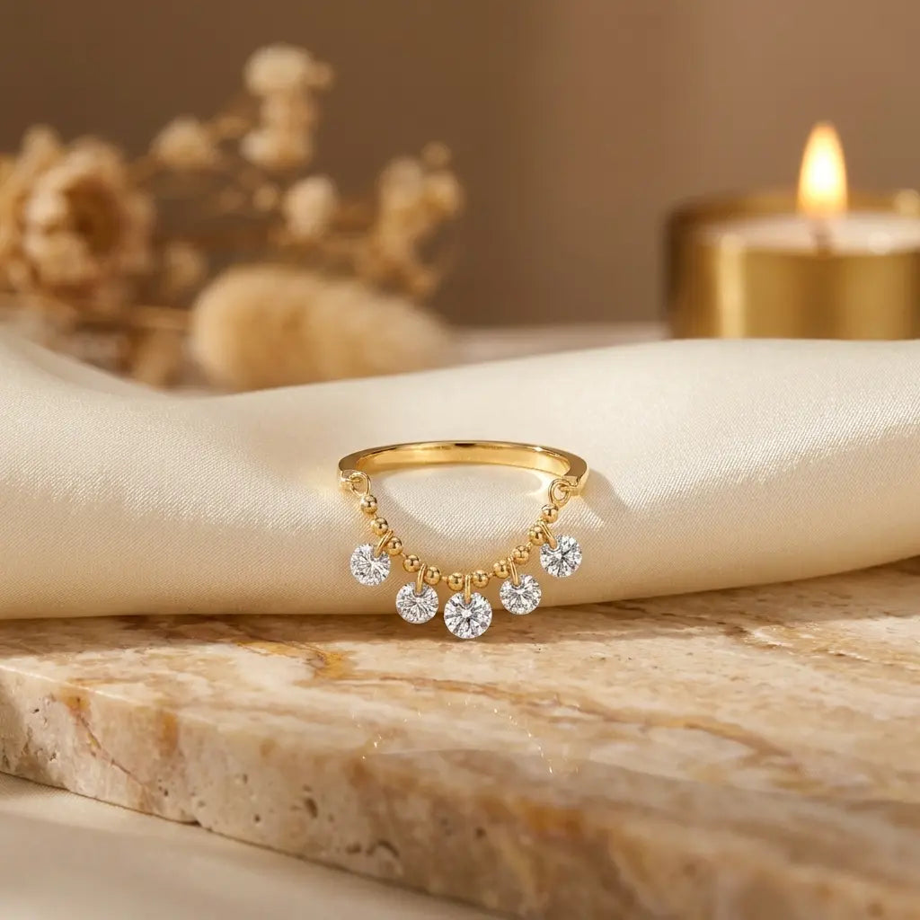 Moissanite Pendant Ring