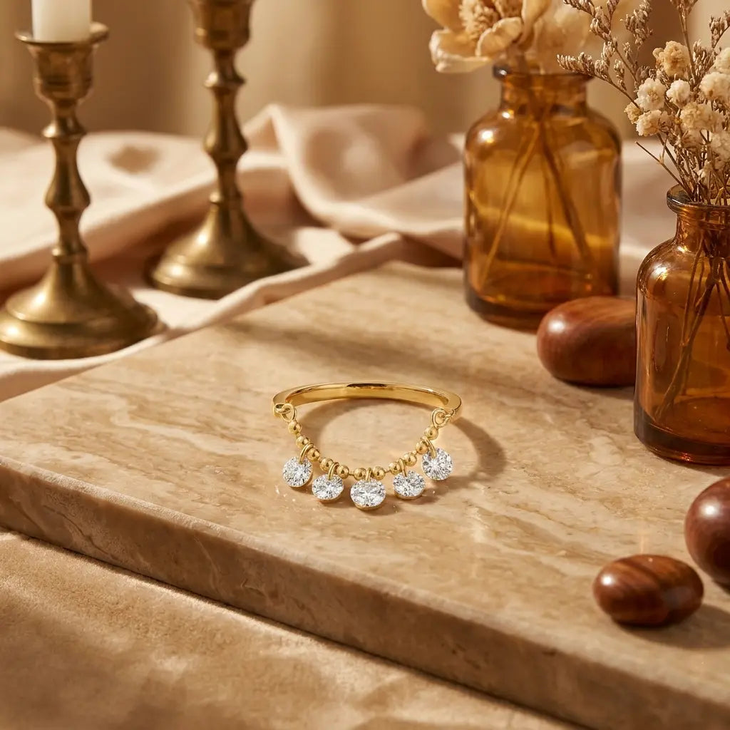 Moissanite Pendant Ring