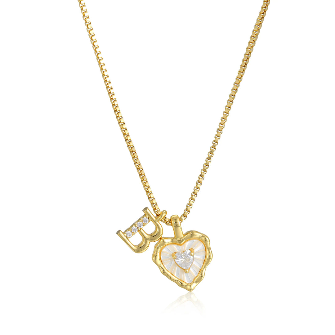 Heart-shaped letter pendant necklace