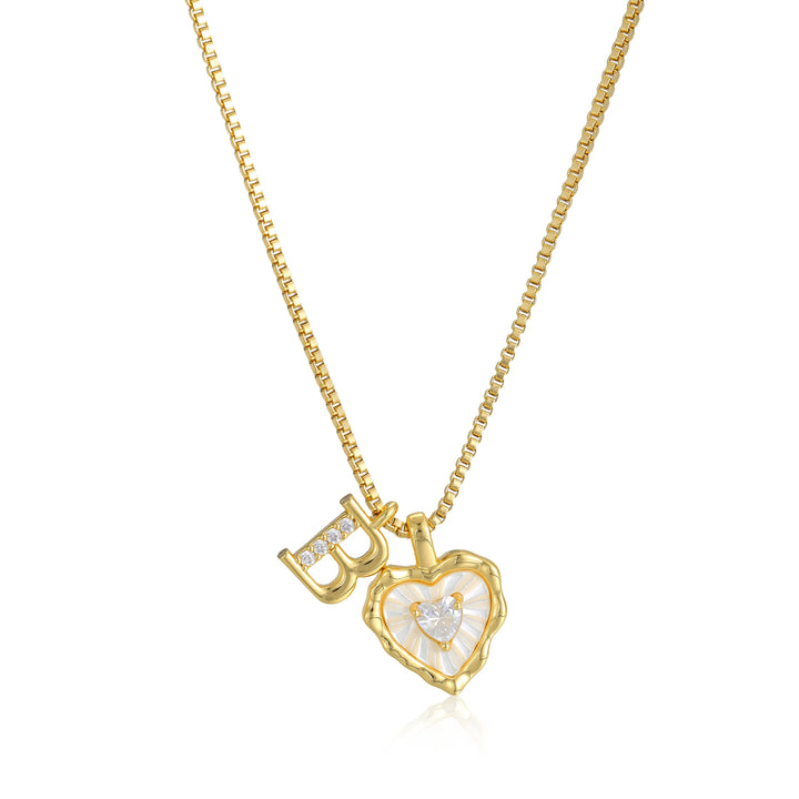 Heart-shaped letter pendant necklace