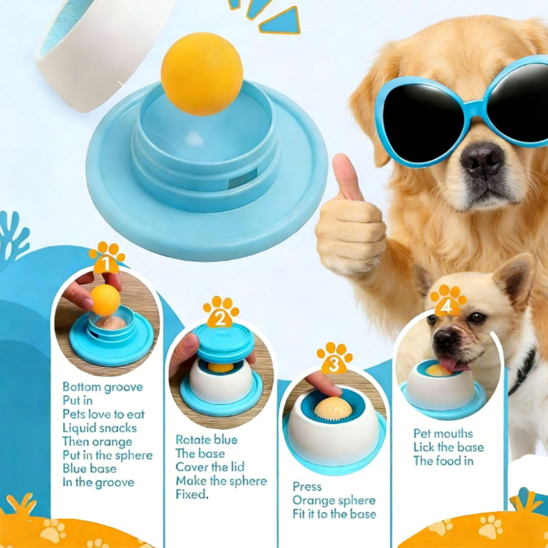 New Spherical Lick Bowl for Dogs — Suitable for Serving Liquid Treats