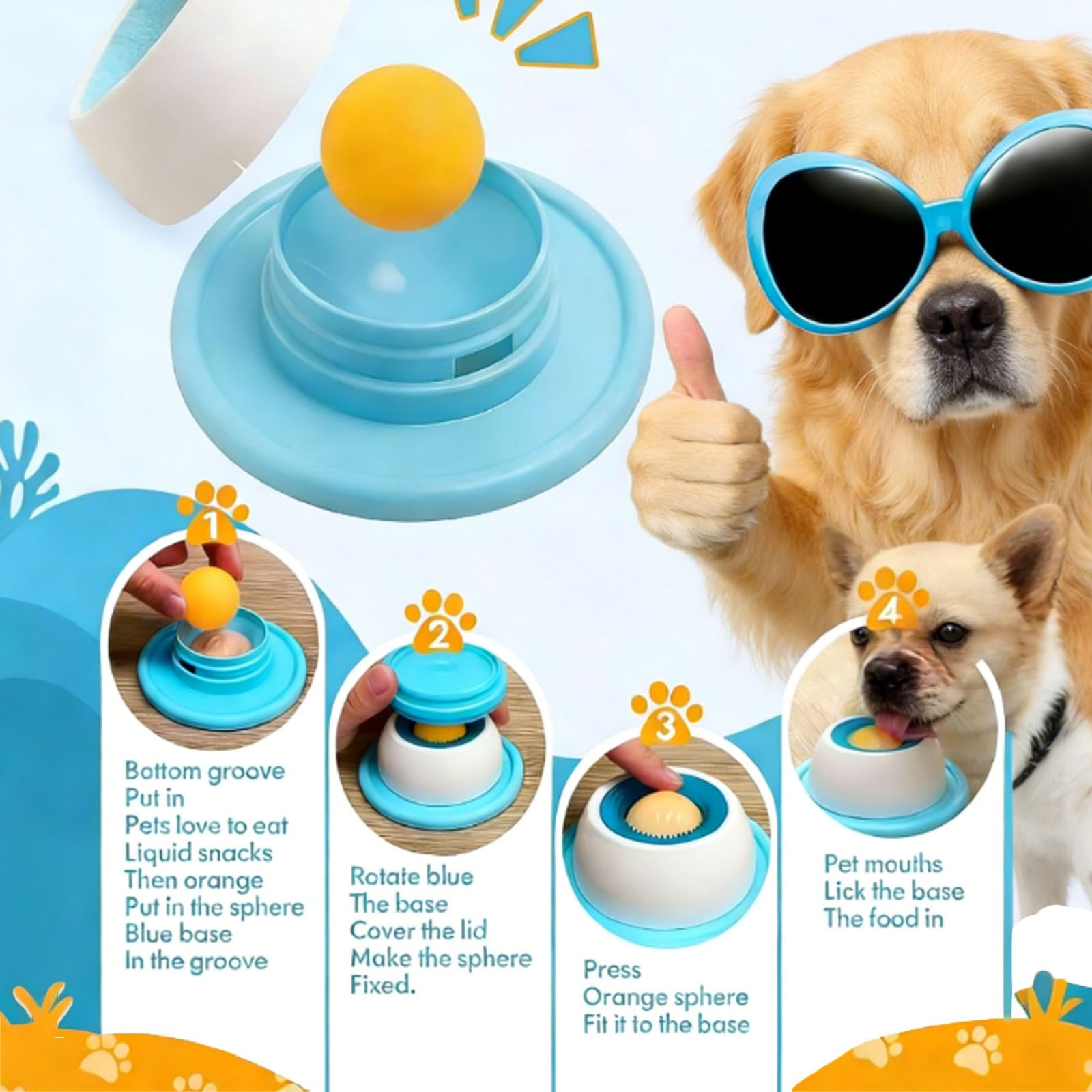 New Spherical Lick Bowl for Dogs — Suitable for Serving Liquid Treats