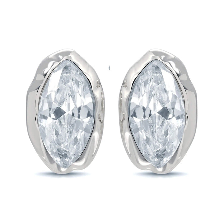 Oval gemstone stud earrings