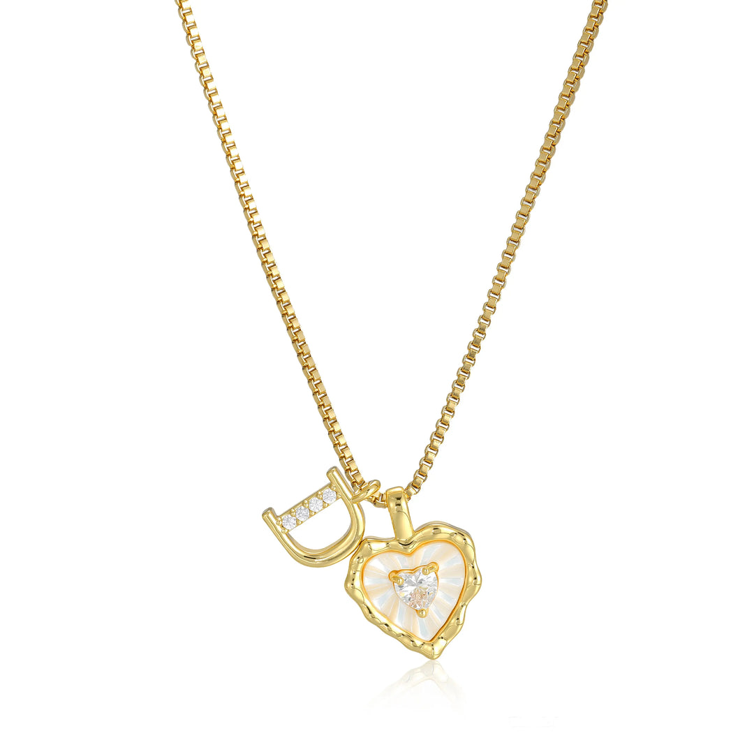 Heart-shaped letter pendant necklace