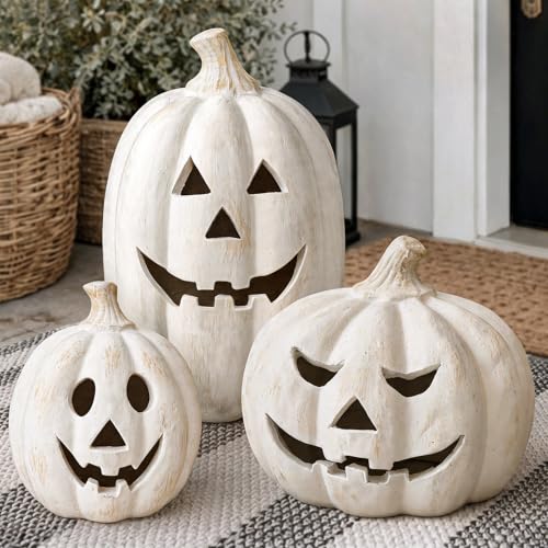 Handmade clay pumpkin lantern