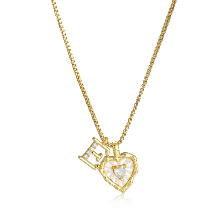 Heart-shaped letter pendant necklace