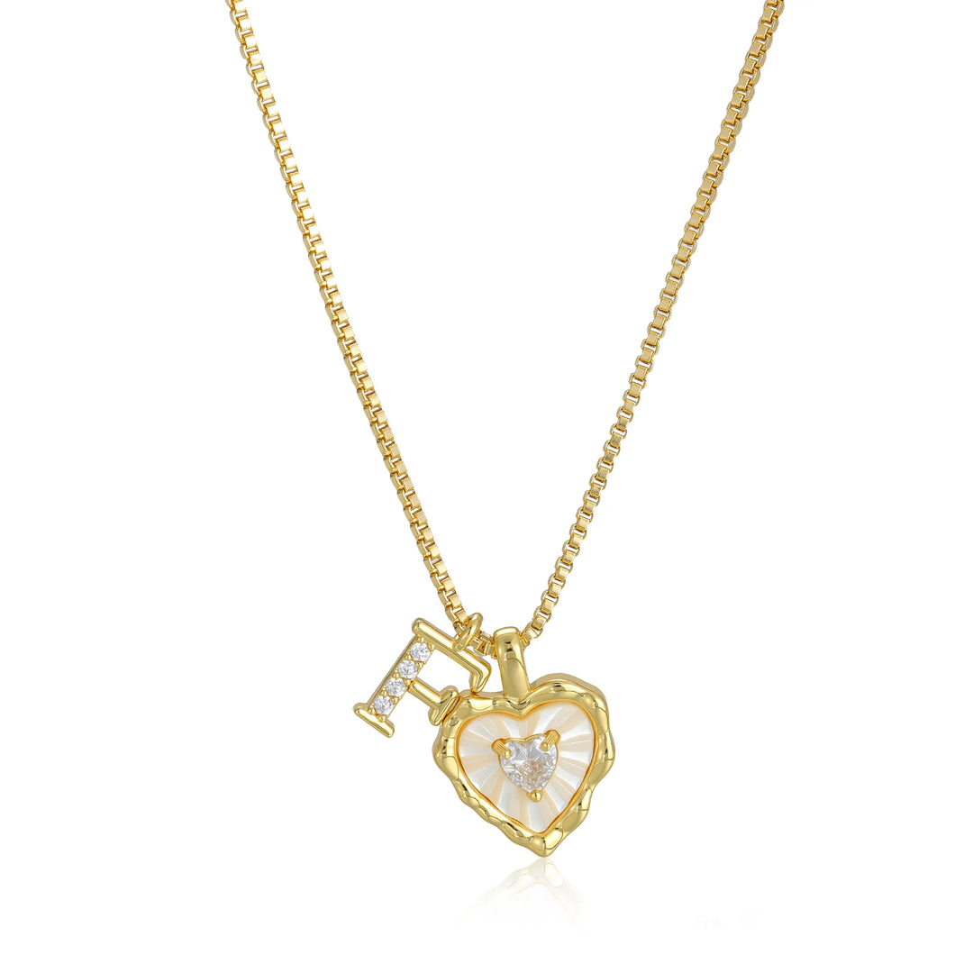 Heart-shaped letter pendant necklace
