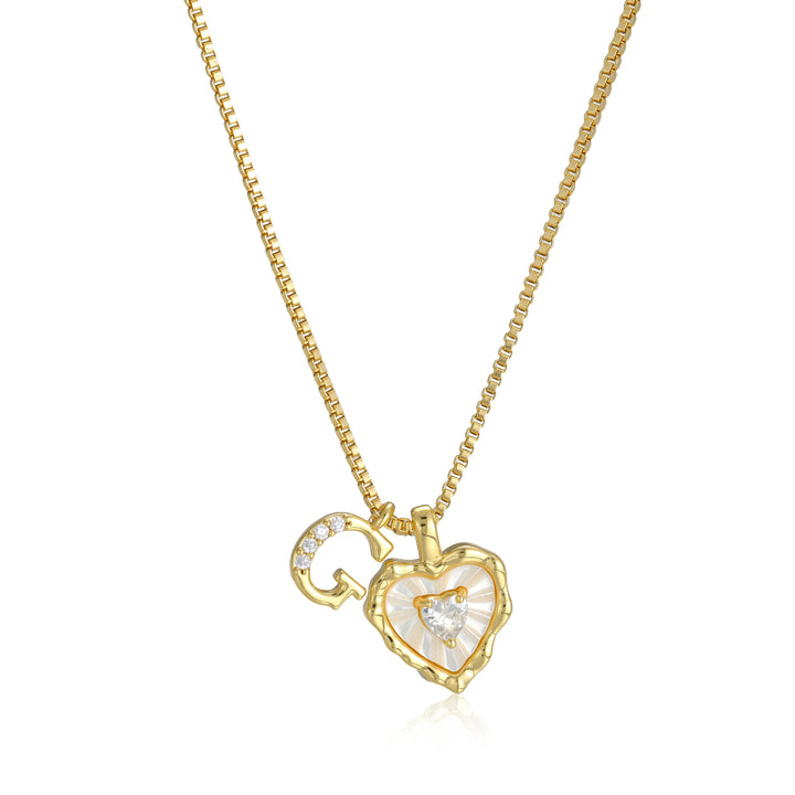 Heart-shaped letter pendant necklace