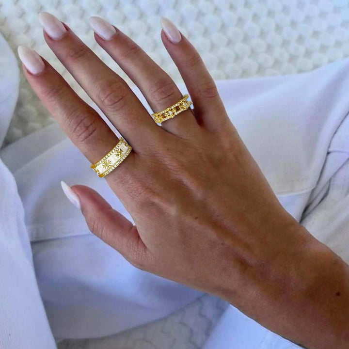 Openwork enamel ring
