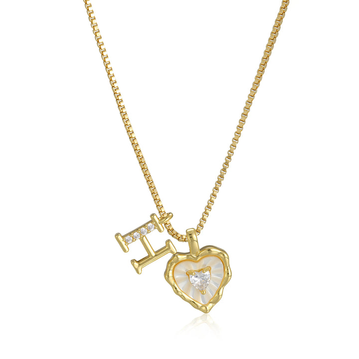 Heart-shaped letter pendant necklace