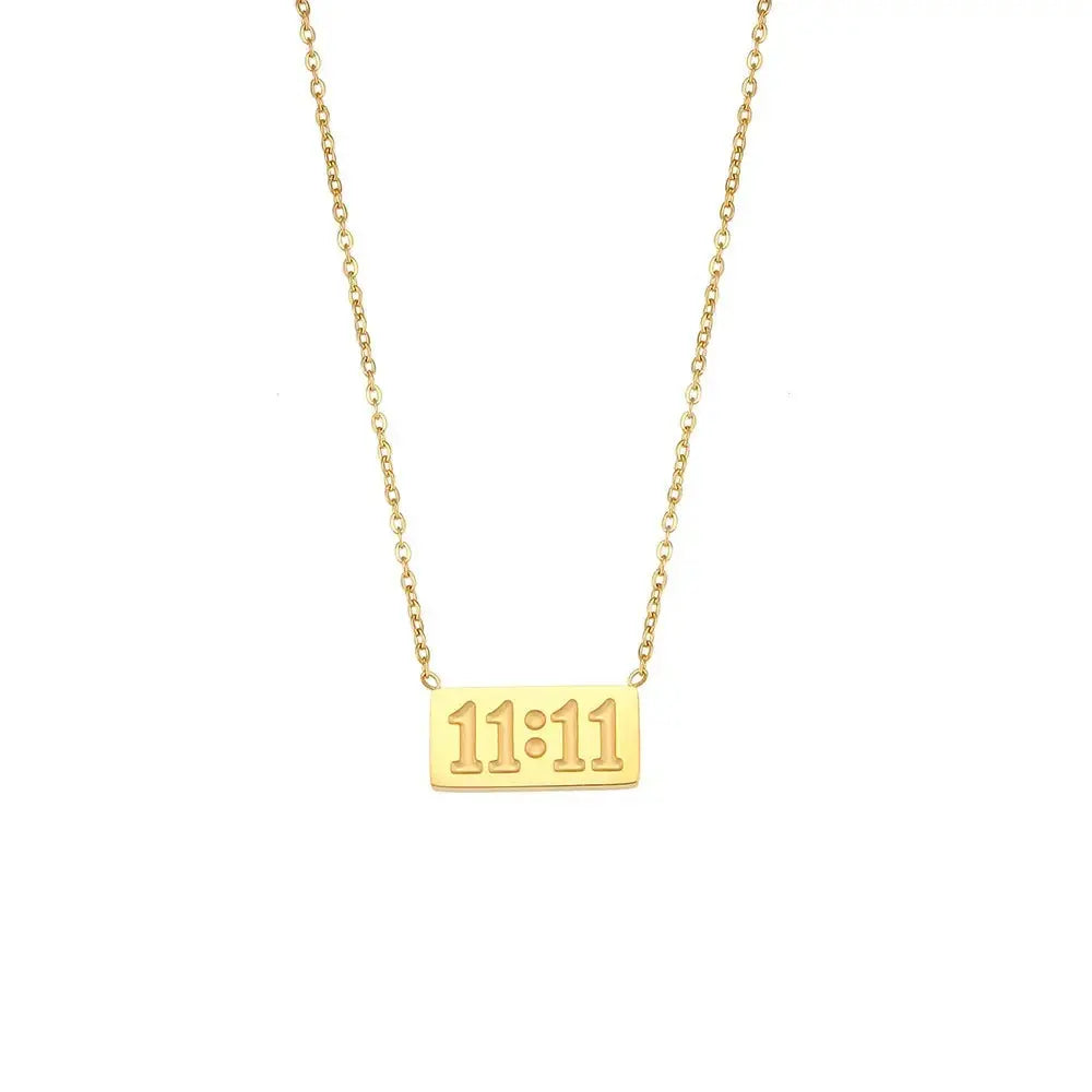 11:11 Tag Pendant Necklace