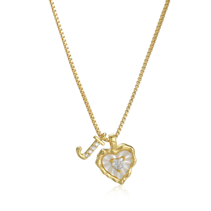 Heart-shaped letter pendant necklace