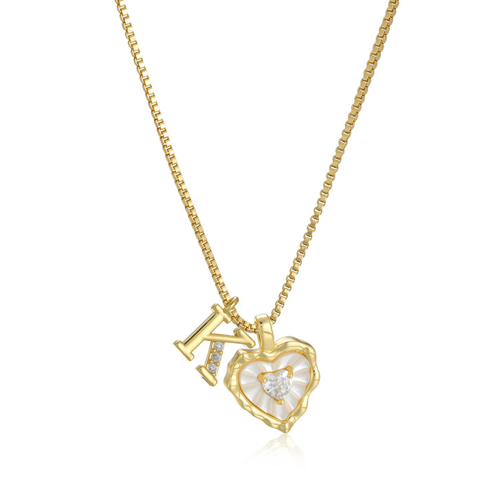 Heart-shaped letter pendant necklace