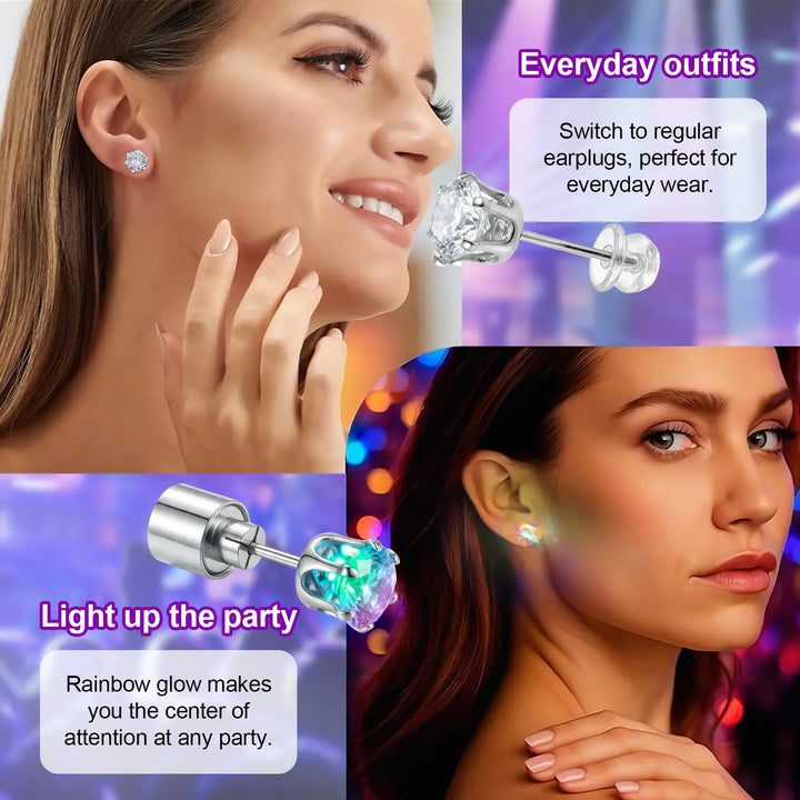 Multicolor glowing stud earrings