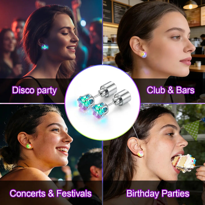 Multicolor glowing stud earrings