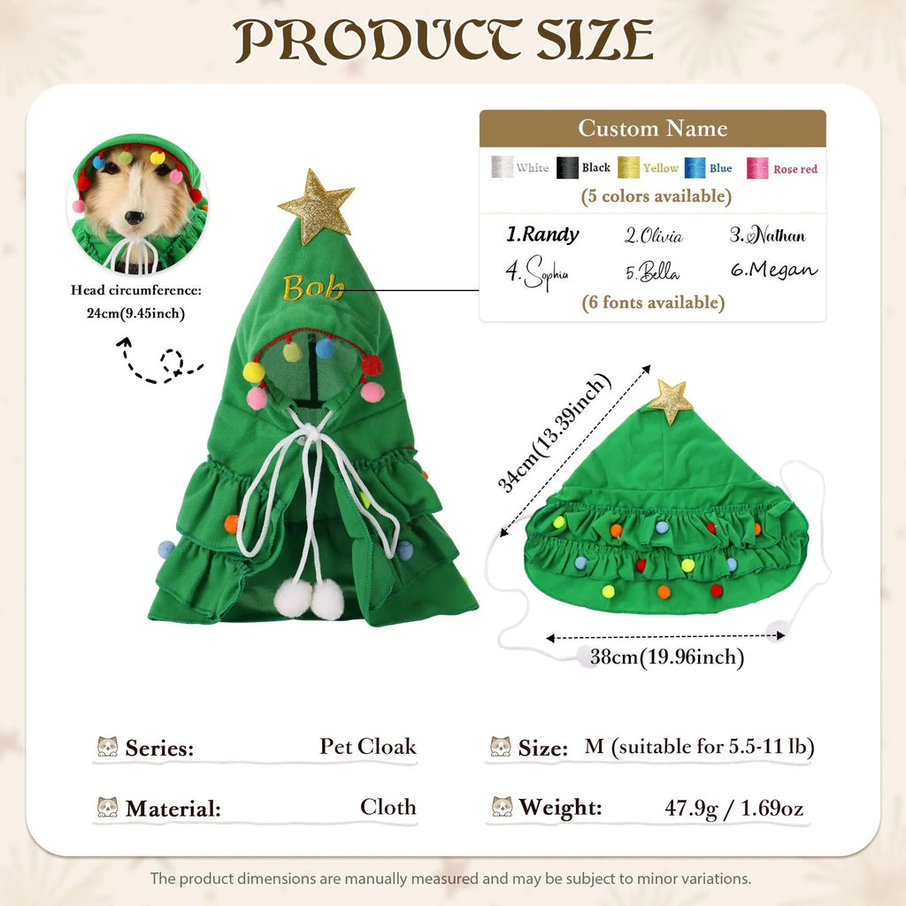 Personalized Christmas Pet Name Cape