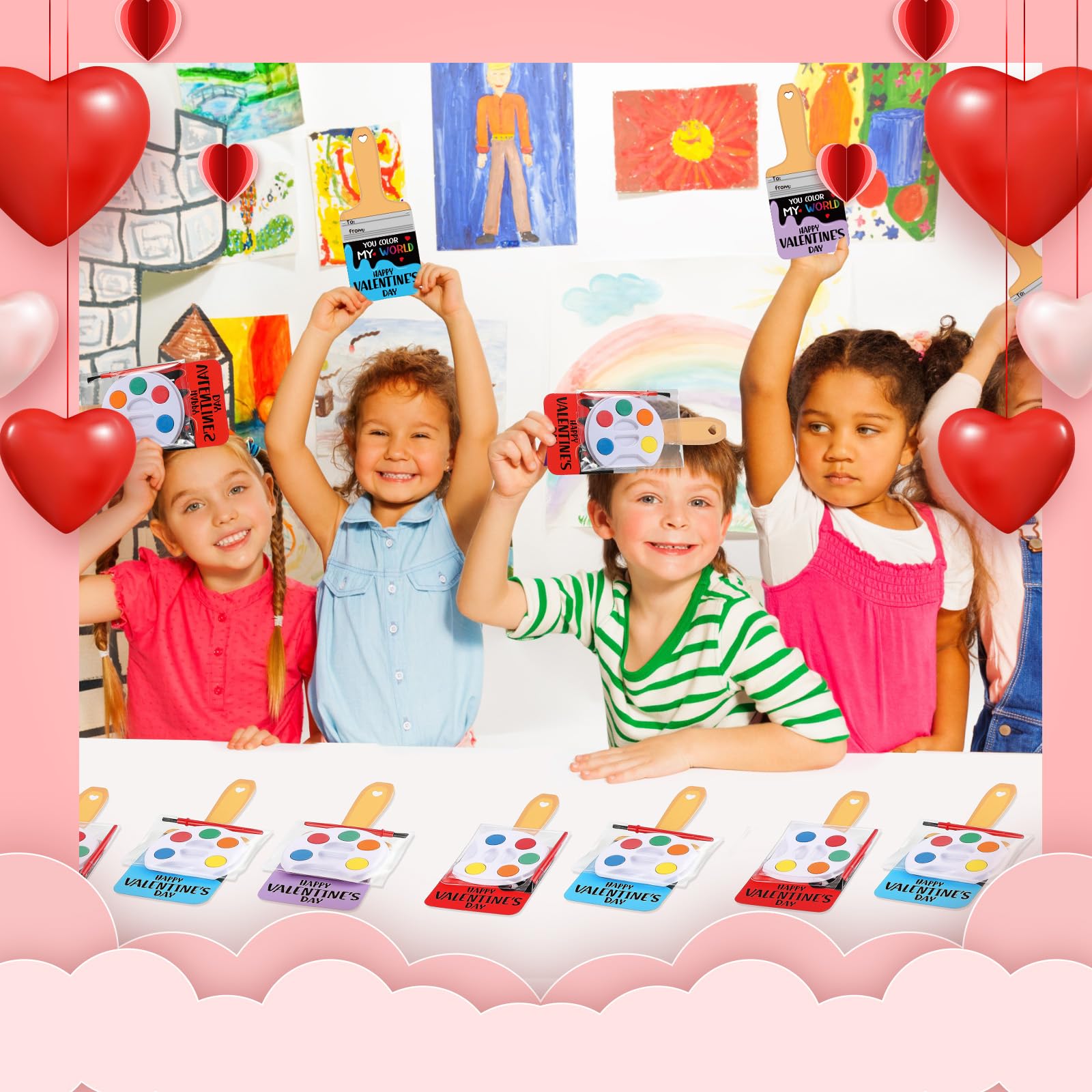 24 Pack Valentine's Day Kids Art Gift Set