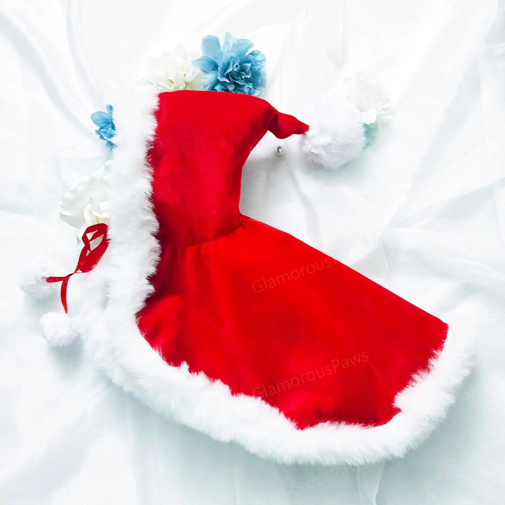 Pet Christmas Costume Poncho Cape with Hat
