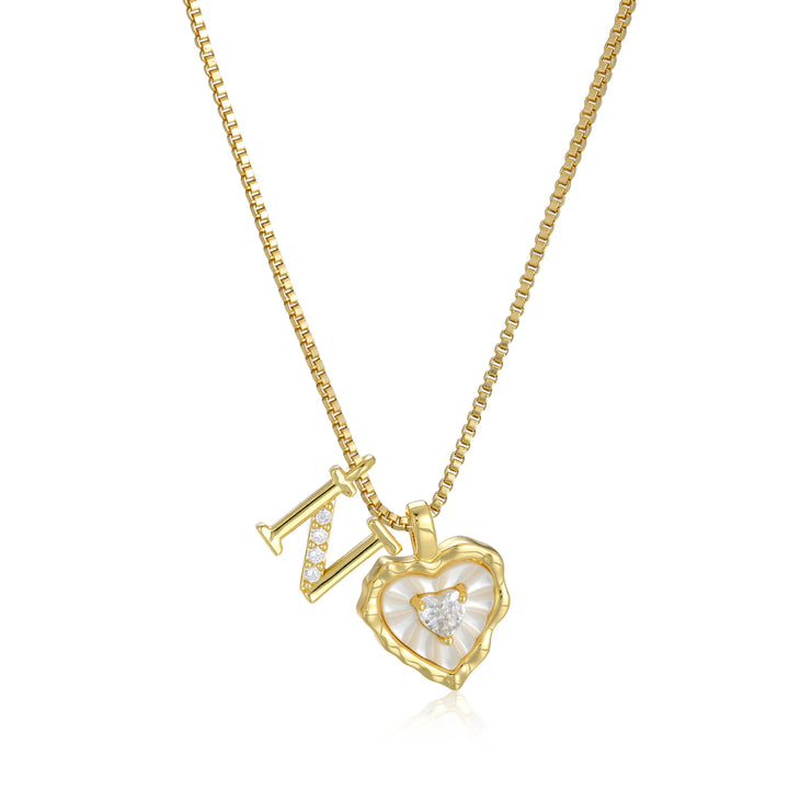 Heart-shaped letter pendant necklace
