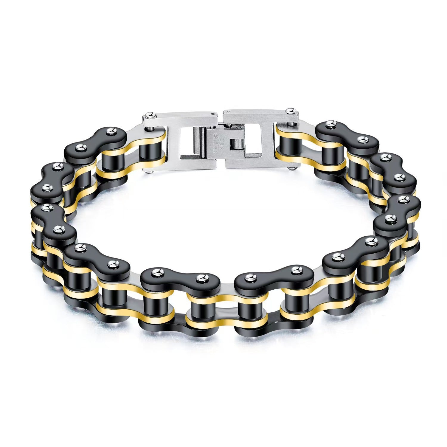 Motorcycle and bicycle chain bracelets