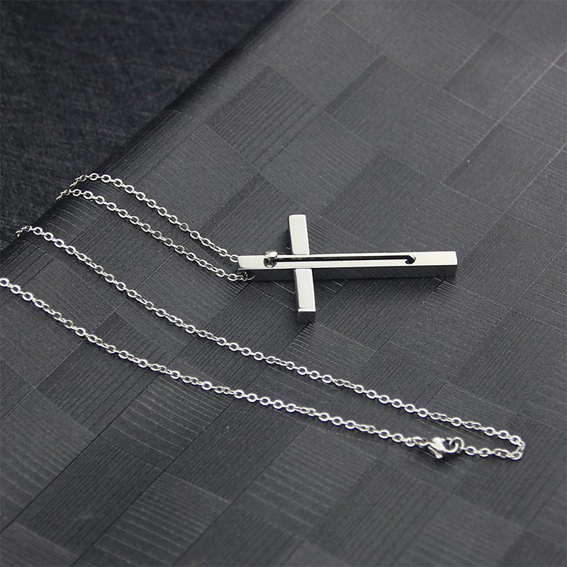 Creative retractable cross necklace