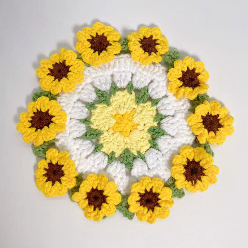 100% hand-woven flower coasters
