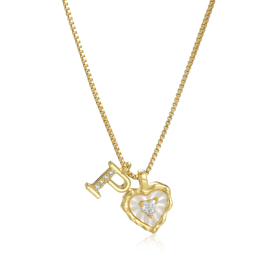 Heart-shaped letter pendant necklace