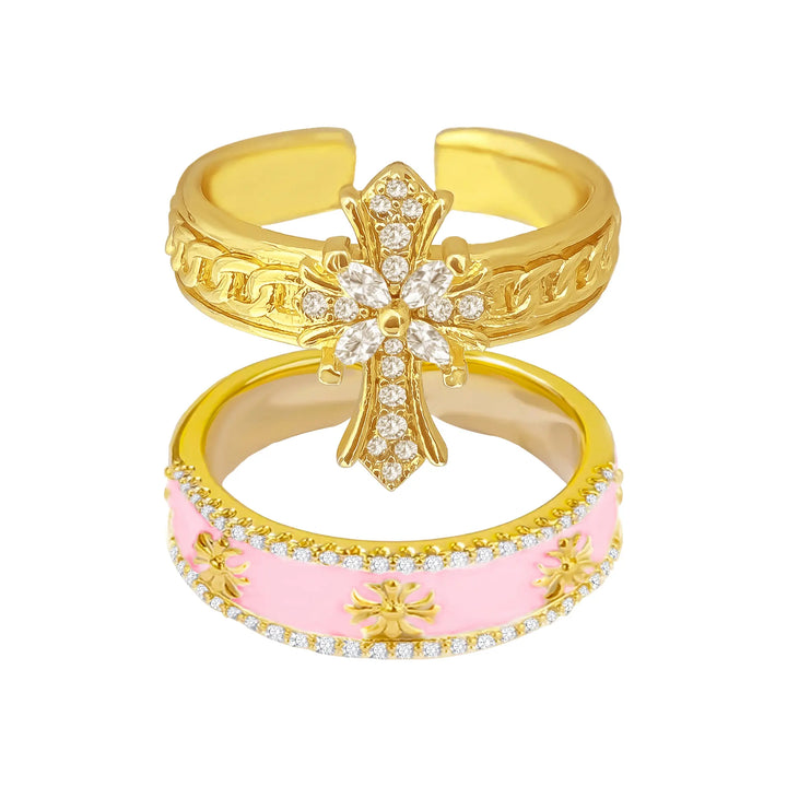 Openwork enamel ring