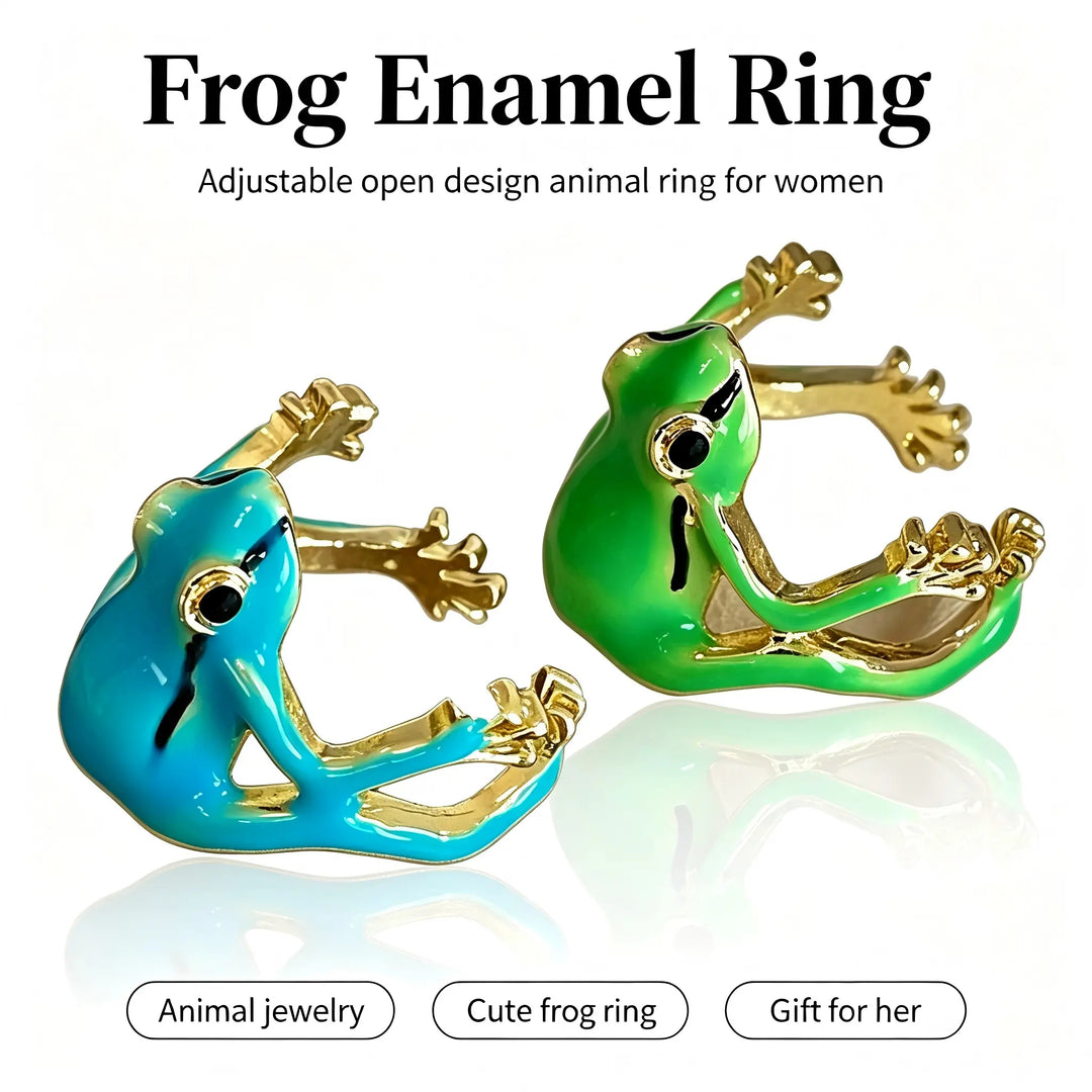Quirky frog ring