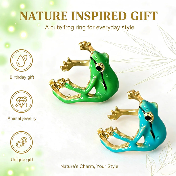 Quirky frog ring