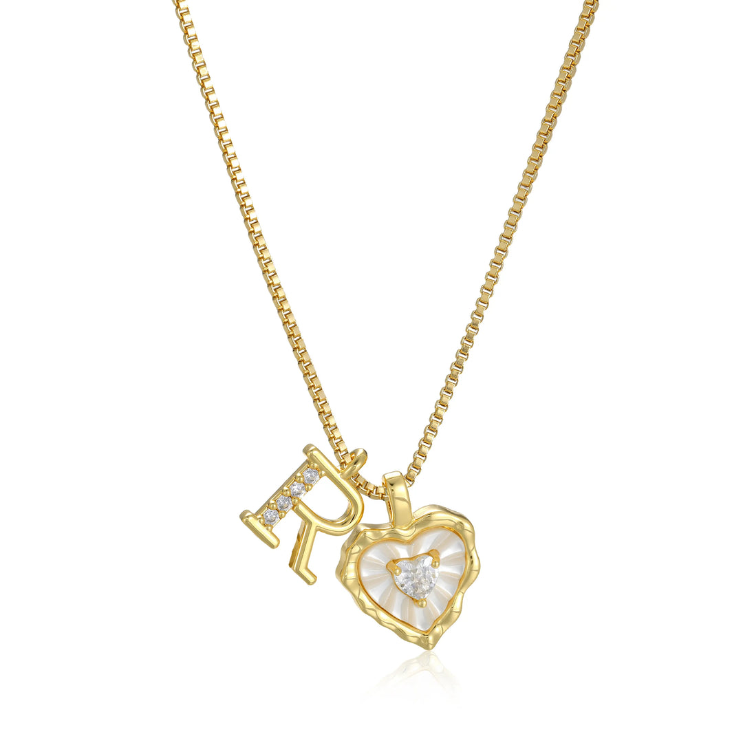 Heart-shaped letter pendant necklace