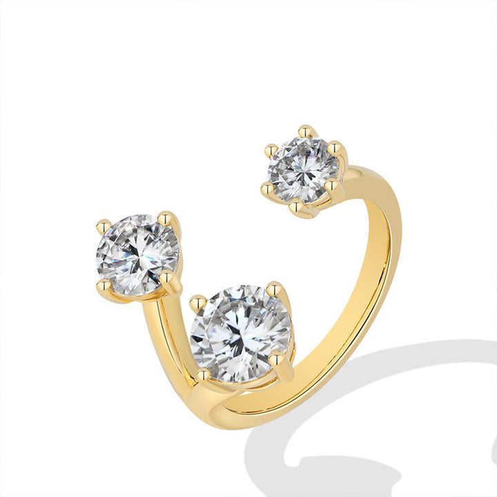 Open-style moissanite ring