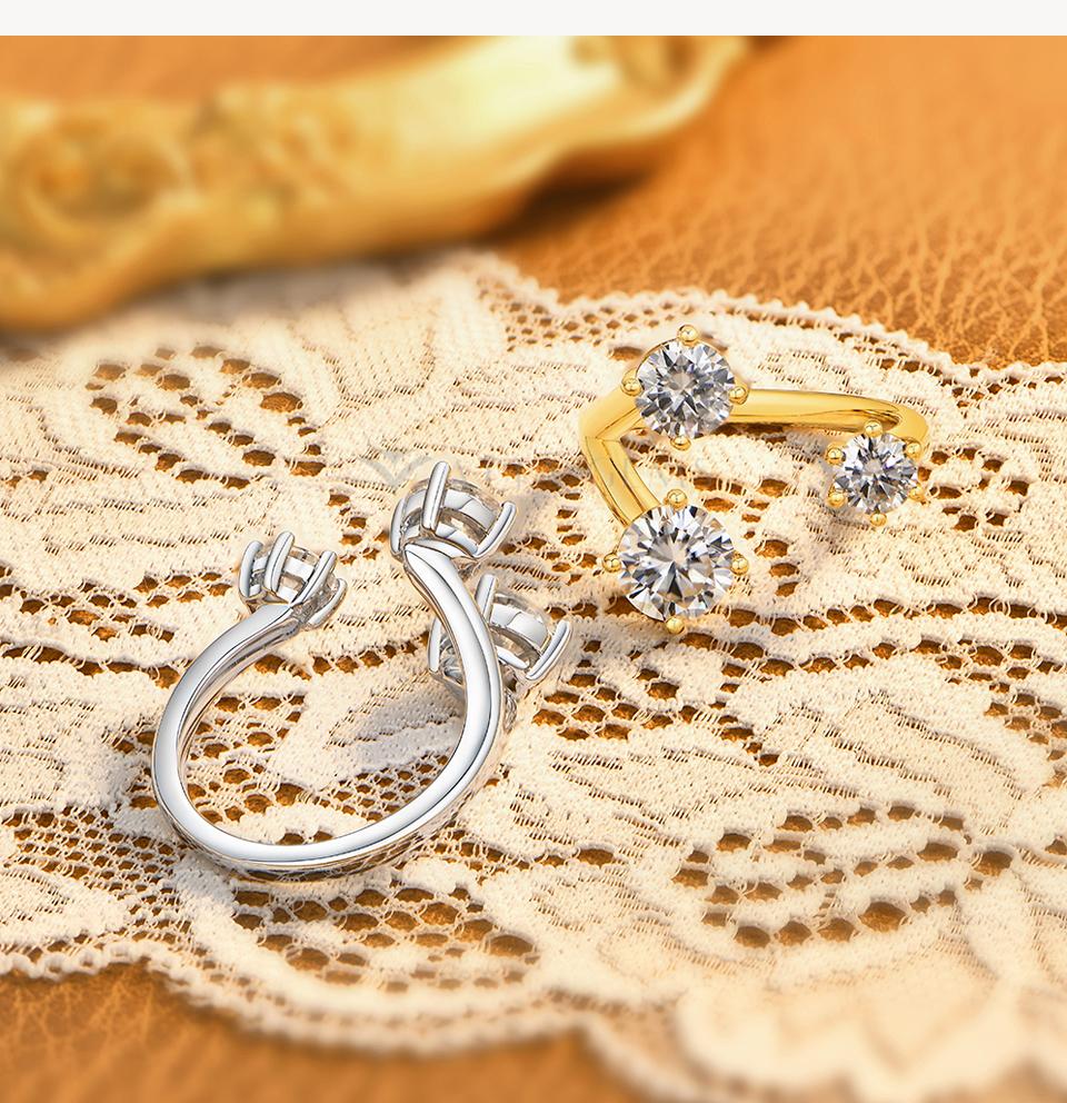 Open-style moissanite ring