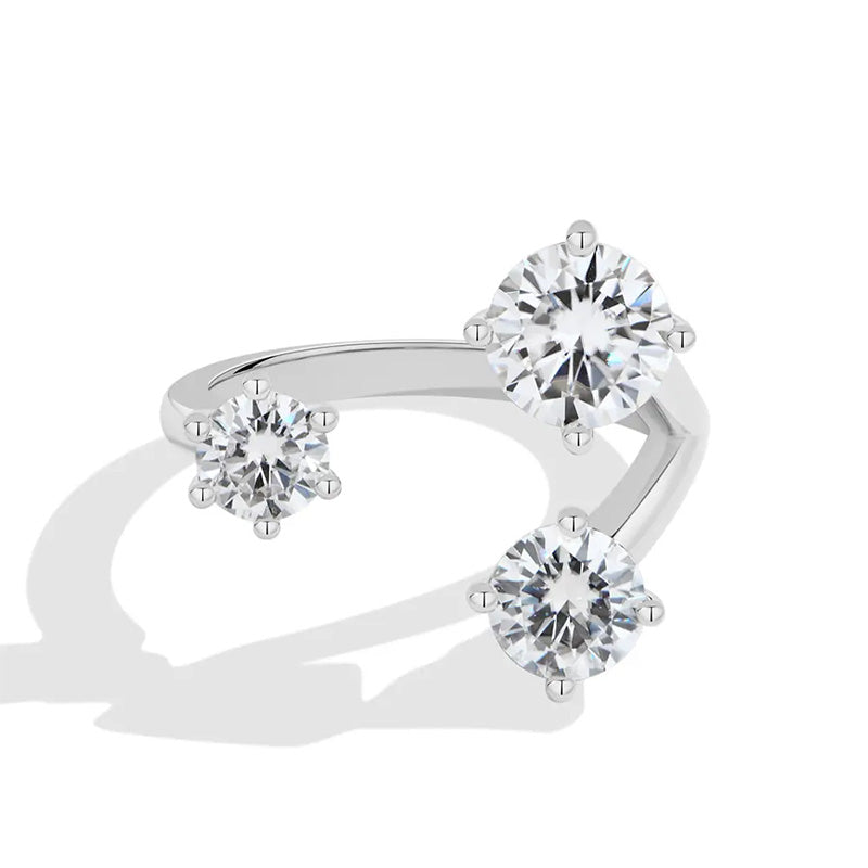 Open-style moissanite ring