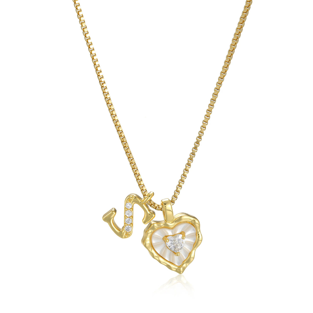 Heart-shaped letter pendant necklace