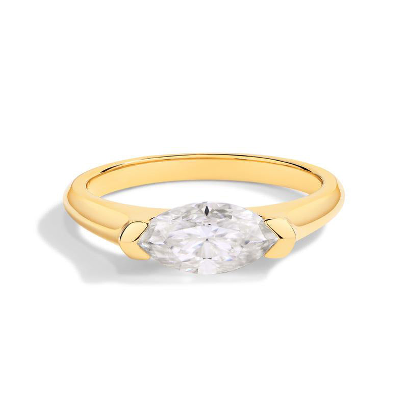 Marquise-cut gemstone ring
