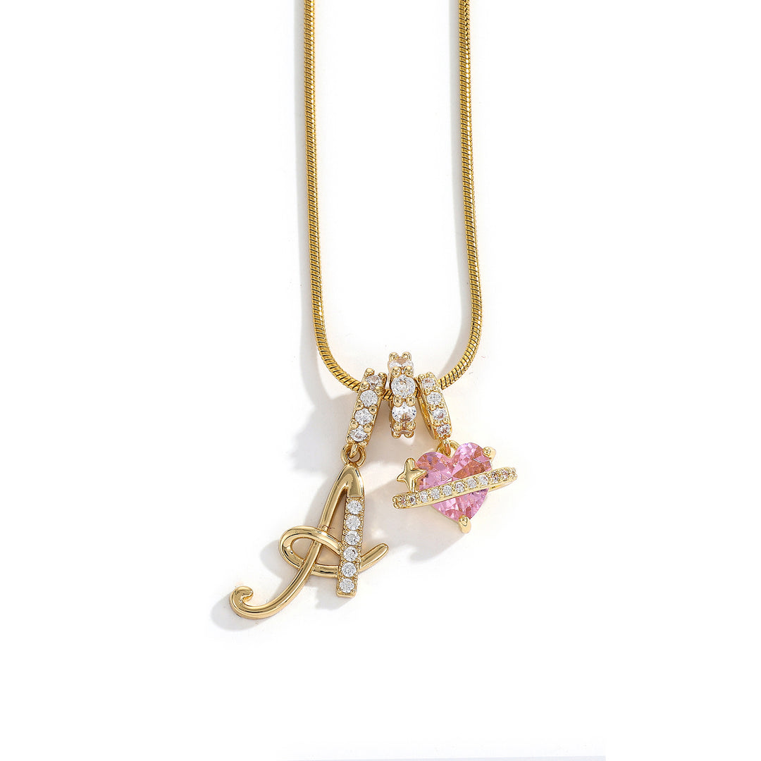 Alphabet Heart Pendant Necklace