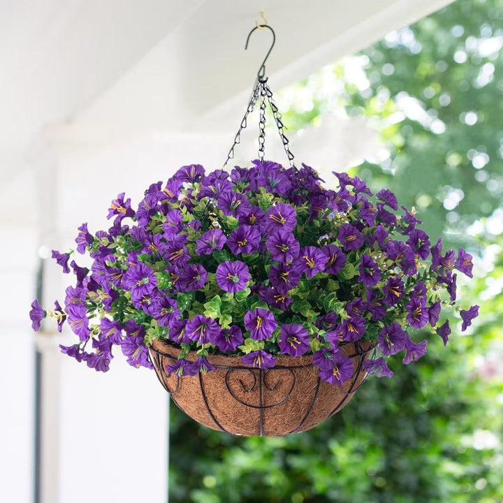 Outdoor Hanging Faux Flowers for Patio and Porch Decoration